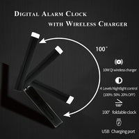 HKM-013523 Folding LED Wireless Charging Clock with USB Cable and Manual