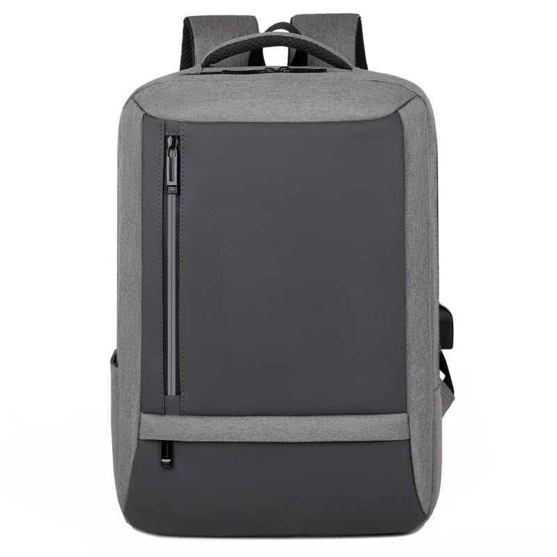 HKM-013523 Waterproof Unisex Outdoor Nylon-Lined Laptop Backpack with USB Charging Port and Soft Close Closure