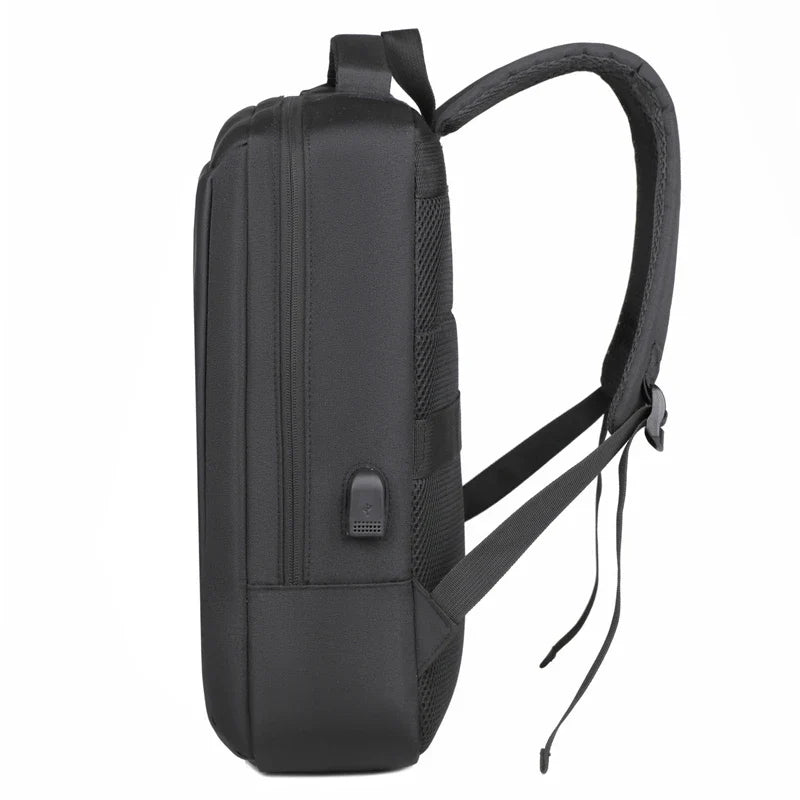 HKM-013523 Waterproof Unisex Outdoor Nylon-Lined Laptop Backpack with USB Charging Port and Soft Close Closure