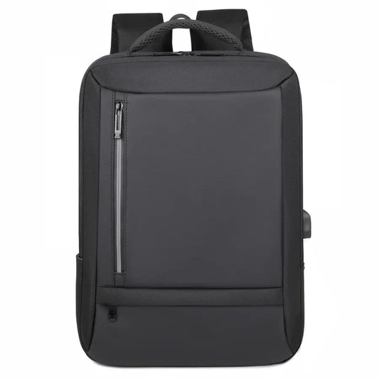 HKM-013523 Waterproof Unisex Outdoor Nylon-Lined Laptop Backpack with USB Charging Port and Soft Close Closure