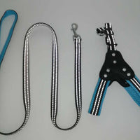 HKM-0135357 Reflective Mesh Fabric Pet Harness with Rhinestone Design and Leash in Various Colors