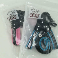 HKM-0135357 Reflective Mesh Fabric Pet Harness with Rhinestone Design and Leash in Various Colors