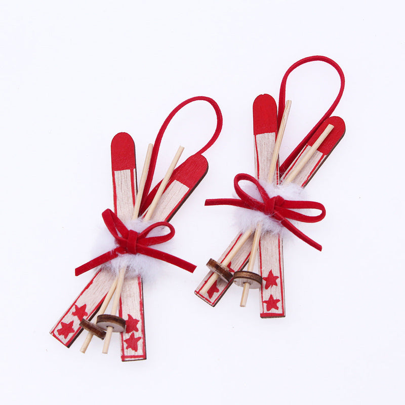 HKM-013587 Wooden Sleigh Christmas Tree Pendant for Home and Office Decor