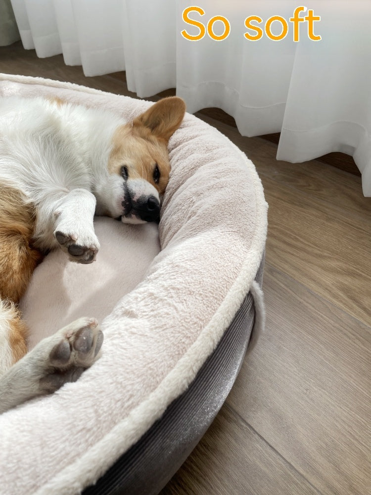 HKM-0136125 Cozy Gray Plush Dog Mat for Winter Comfort - Multiple Sizes Available