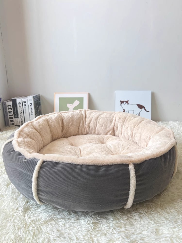 HKM-0136125 Cozy Gray Plush Dog Mat for Winter Comfort - Multiple Sizes Available
