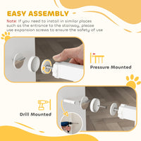 HKM-0137533 Extra Wide Walk Through Dog Gate with Cat Door and Extension Kits, 30.3" High, Adjustable 29.9"-40.9" Width