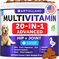 HKM-0137917 20-in-1 Chewable Dog Multivitamins with Glucosamine for Joint Support, Gut Health, & Skin Care - Suitable for All Ages, 120 Chews