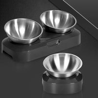 HKM-0138045 Elevated Easy Clean Stainless Steel Double Pet Food and Water Bowl with Adjustable Design