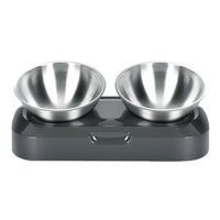 HKM-0138045 Elevated Easy Clean Stainless Steel Double Pet Food and Water Bowl with Adjustable Design