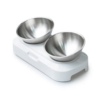 HKM-0138045 Elevated Easy Clean Stainless Steel Double Pet Food and Water Bowl with Adjustable Design