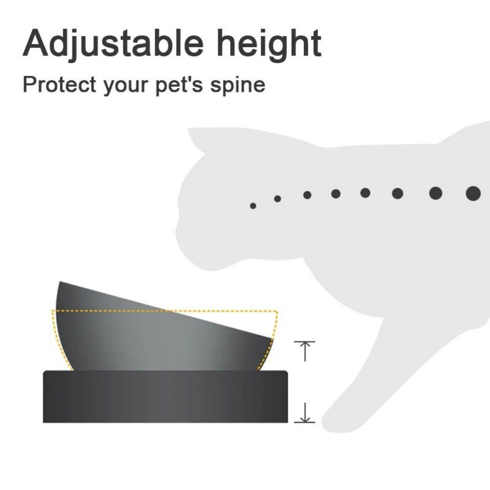 HKM-0138045 Elevated Easy Clean Stainless Steel Double Pet Food and Water Bowl with Adjustable Design
