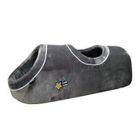 HKM-0138301 Double-Hole Flannel Cat Nest - Grey Heart, Brown Meteor, Silver-White Heart - Size 80X30X26CM