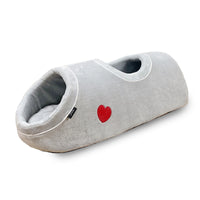 HKM-0138301 Double-Hole Flannel Cat Nest - Grey Heart, Brown Meteor, Silver-White Heart - Size 80X30X26CM