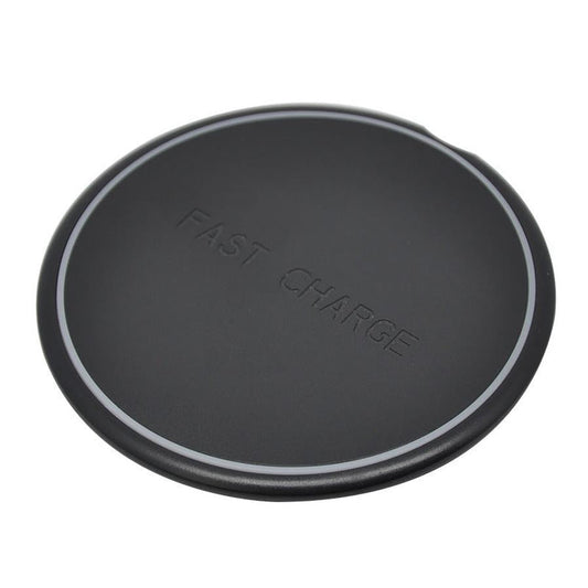 HKM-013843 Round 10W Fast Wireless Charger with Micro USB Input, Black Color, CE FCC ROHS Certified