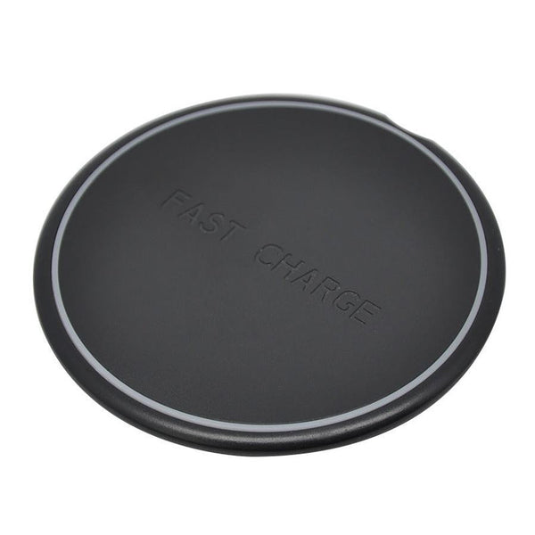 HKM-013843 Round 10W Fast Wireless Charger with Micro USB Input, Black Color, CE FCC ROHS Certified
