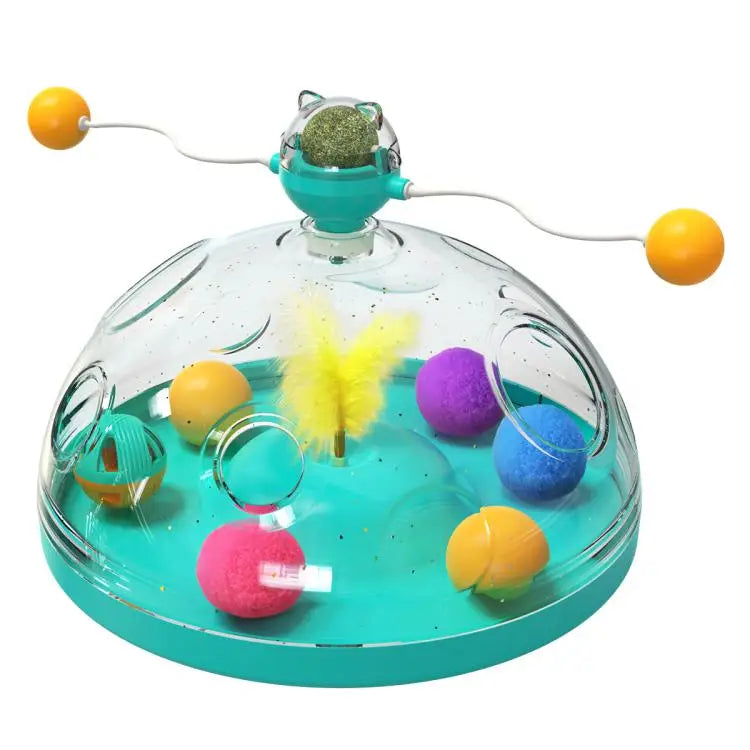 HKM-013971 Interactive Spinning Cat Toy for Engaging Play and Training