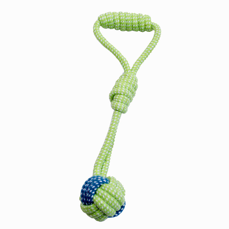 HKM-0140477 Colorful Hand-Woven Cotton Rope Dog Bite Toy Set