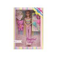HKM-014099 11.5 Inch Fashion Dress Doll Play Set - Solid Body PVC Toy for Girls Ages 2-7