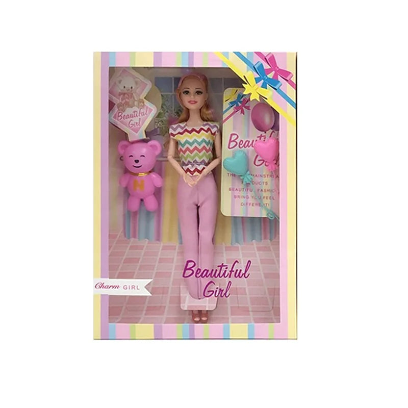 HKM-014099 11.5 Inch Fashion Dress Doll Play Set - Solid Body PVC Toy for Girls Ages 2-7
