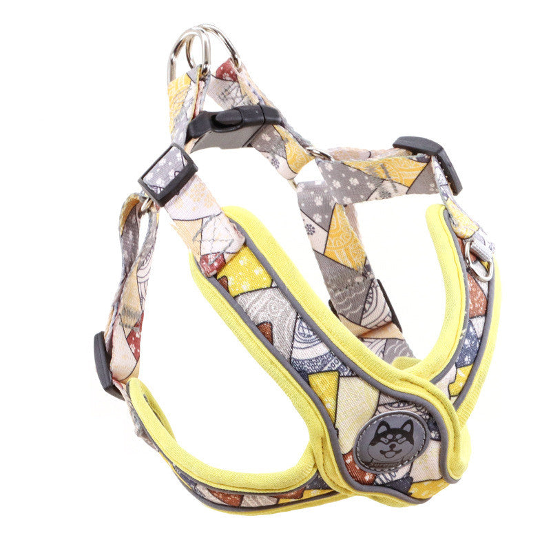 HKM-0141629 Reflective Anti-Breakaway Leash for Small and Medium Dogs - Durable Polyester with Chest Strap Options