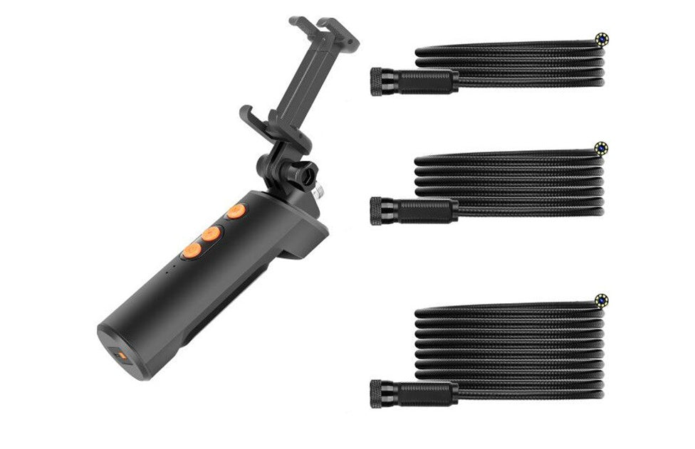 HKM-014163 Dual Camera IP68 Waterproof Pipeline Endoscope with 9 LED Light Source and High Resolution