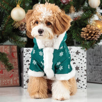 HKM-0142397 Christmas Fleece-Lined Pet Clothing in Red and Green, Thickened Design for Comfortable Wear