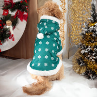 HKM-0142397 Christmas Fleece-Lined Pet Clothing in Red and Green, Thickened Design for Comfortable Wear