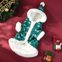 HKM-0142397 Christmas Fleece-Lined Pet Clothing in Red and Green, Thickened Design for Comfortable Wear
