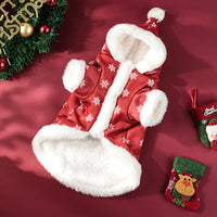 HKM-0142397 Christmas Fleece-Lined Pet Clothing in Red and Green, Thickened Design for Comfortable Wear