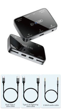 HKM-014355 3 in 1 Sound Card Converter for Mobile Livestreaming - 3.5mm Audio Adapter for Phones