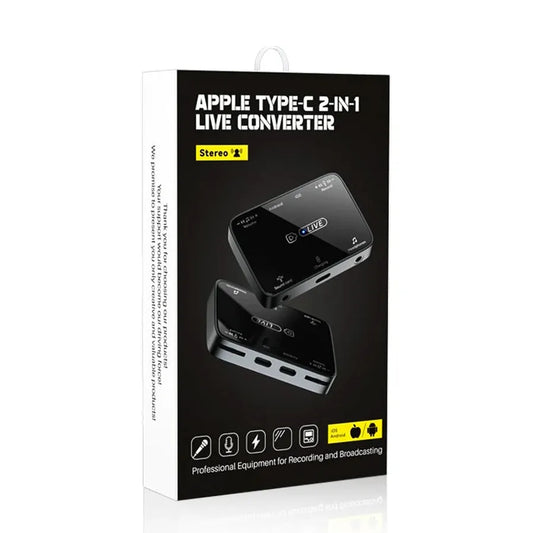 HKM-014355 3 in 1 Sound Card Converter for Mobile Livestreaming - 3.5mm Audio Adapter for Phones