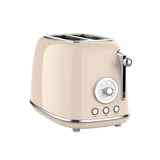 HKM-014355 Dual Slice Retro Electric Toaster with Adjustable Browning Levels from 1 to 6