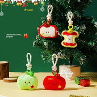 HKM-014419 Festive Plush Christmas Garland Pendant Keychain – Santa, Snowman, Elf & More