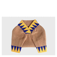 HKM-0145597 Winter V-Neck Sweater for Dogs - Brown Knit Design, Suitable for Pugs, Teddies, and More