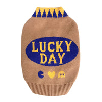 HKM-0145597 Winter V-Neck Sweater for Dogs - Brown Knit Design, Suitable for Pugs, Teddies, and More