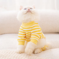 HKM-0145981 Cozy Velvet Cat Clothes in Polka Dot, Striped, and Bear Designs for All Sizes
