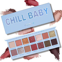 HKM-014675 14-Color Matte and Metallic Waterproof Glitter Eyeshadow Palette