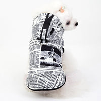 HKM-0147261 Cotton Newspaper Print Pet Apparel for Small to Extra Large Dogs
