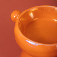 HKM-0147773 Ceramic Cat Food Bowl with Elevated Design - Available in Bright White and Colorful Orange