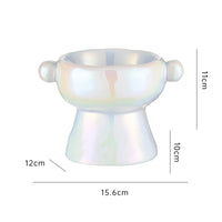 HKM-0147773 Ceramic Cat Food Bowl with Elevated Design - Available in Bright White and Colorful Orange