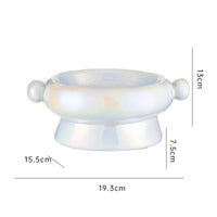 HKM-0147773 Ceramic Cat Food Bowl with Elevated Design - Available in Bright White and Colorful Orange