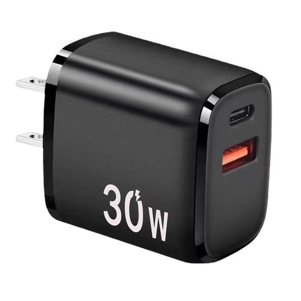 HKM-014867 Dual-Port Quick Charge USB Type-C Plug - White and Black Options Available