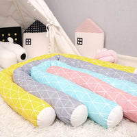HKM-014931 Plaid Children's Bed with Baby Anti-Collision Soft Pillow Protection