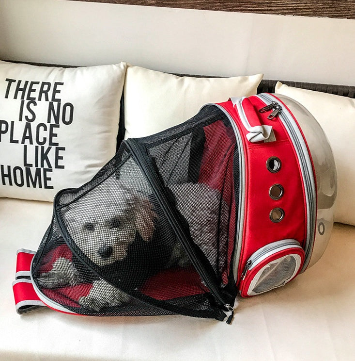 HKM-0149821 Transparent Cat Backpack Space Capsule - Durable Oxford Material, Multiple Colors Available