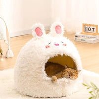 HKM-0150845 Cozy Velvet Pet Nest for Cats and Dogs - Warm Winter Yurt Design in 3 Sizes