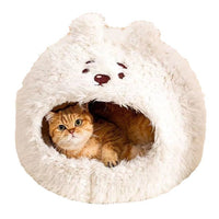 HKM-0150845 Cozy Velvet Pet Nest for Cats and Dogs - Warm Winter Yurt Design in 3 Sizes