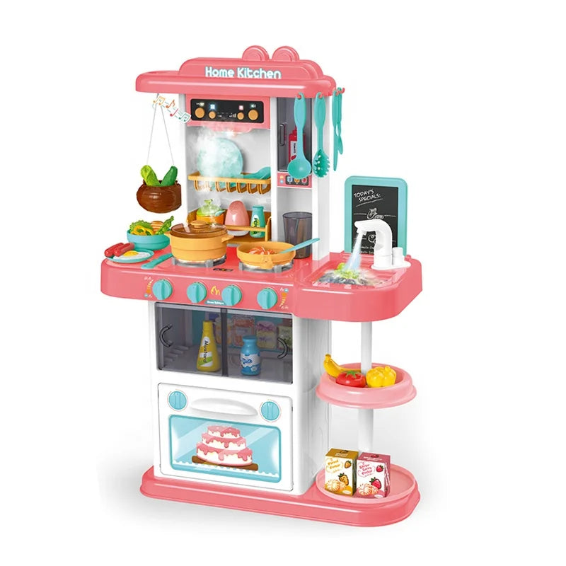 HKM-015123 Children's Kitchen Playset with Spray and Circulating Water, 72Cm Cooking Toy for Ages 2-13