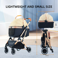 HKM-015123 Foldable 2-in-1 Pet Stroller for Dogs and Cats with Detachable Design