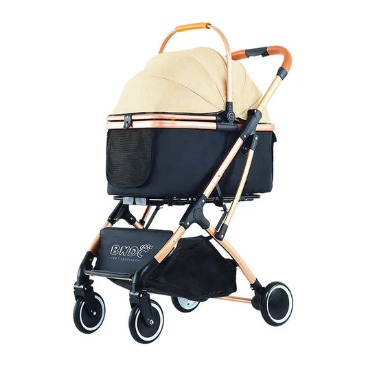 HKM-015123 Foldable 2-in-1 Pet Stroller for Dogs and Cats with Detachable Design