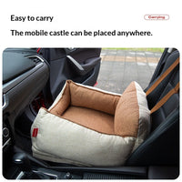 HKM-0152381 Light Coffee Dog Car Seat Cushion for Small to Medium-Sized Dogs - Safety and Comfort in the Front Seat